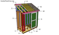 a shed with the measurements for it to be built in order to fit into the roof