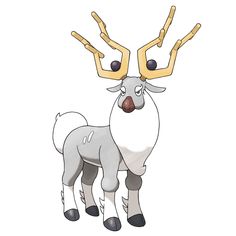 a drawing of a reindeer with antlers on it's head and two horns