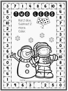 two less printable worksheet for students to practice addition and subtraction