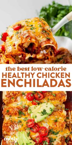 the best low - calorie healthy chicken enchiladas