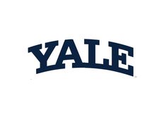 the word yale in blue on a white background