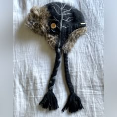 Nobis Black Wool And Faux Fur Tapper Hat, One Size. Sooo Cozy For Camping And Skating! Wool Blend. Never Worn. Crochet Trapper Hat, Fur Trapper Hat, Fur Trapper, Russian Hat, Funky Hats, Trapper Hat, Trapper Hats, Moving Pictures, Fashion Victim