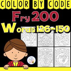 Color By Code Fry 200 Words 126-150 Word Reading, 3rd Grade Activities, Fry Words, Dolch Words, Classroom Management Tips, 2nd Grade Teacher, Good Sentences, Reading Words