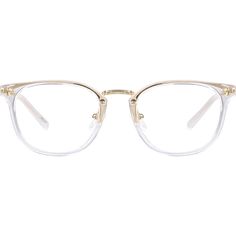 Give your look a warm touch with soft neutrals. These striking square glasses feature a gold-colored metal eyeglasses underneath a clear TR90 rim with a glossy finish. The wide eyeglasses features adjustable nose pads for a comfortable fit. This style also comes in a large size and is available in tortoiseshell brown and cream. | Zenni Women's Square Prescription Eyeglasses Clear Tortoise Shell Mixed Zenni Glasses Woman, Glasses Frames For Women Oval Face, Eyeglasses Design, Glasses Inspo, Glasses Ideas, Womens Glasses Frames, Metal Frame Glasses, Metal Eyeglasses, Rim Design