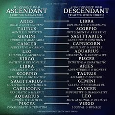 the zodiac sign ascendant and descendant