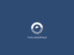 the logo for thalassssophile is shown in white on a blue background