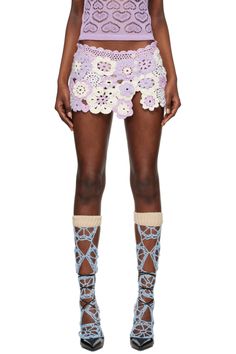 Marco Rambaldi: Purple Wrap Miniskirt | SSENSE Marco Rambaldi Crochet, Crochet Purple, Png Clothes, Purple Wrap, Wrap Mini Skirt, Star Girl, Fit Inspo, Crochet Fashion, Crochet Designs