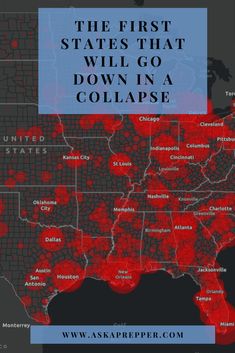 the first states that will go down in a collapse map with text overlaying it