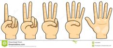 hand gestures with fingers up and down in different positions stock photo - image 34987