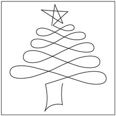 a christmas tree that is drawn in the shape of a star and has swirls on it