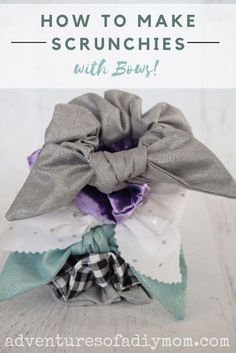 the diy scrunches with bows is an easy project for kids to make