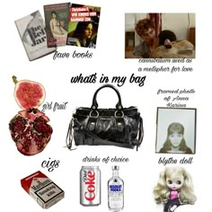 an image of what's in my bag and other things to put on her purse