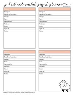 a printable project planner with animals and words