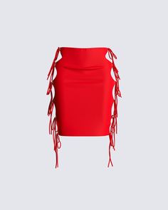 Anastasia Red Cutout Skirt Skirt Png, Fuzzy Skirt, Dress Reference, Cutout Skirt, White Corset Dress, Denim Pleated Skirt, Red Drapes, Baby Ballerina, Tassel Skirt