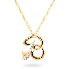 The “Letter B” pendant necklace features a delicate butterfly and lab-grown diamonds set in yellow or white gold. Available in 10K or 14K white or yellow gold Available chain lengths: 16 and 18 inches Set with round lab-grown diamonds, .055 ctw Attention to quality and detail is paramount to Ivy Jewelry Made in New York City Inspiration Timeless. Sentimental. Elegant. The designer added a delicate butterfly to each letter in the series to symbolize a “beautiful soul.” Whether your initial remind B Pendant Necklace, Gold B Necklace, B Letter Necklace, Letter B Necklace, Ivy Jewelry, Jewelry Letters, B Necklace, Gold Neck Chain, Gold Pendants For Men