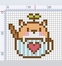 Kawaii Cross Stitch, Easy Pixel Art, Perler Bead Templates, Bead Crochet Patterns, Easy Paper Crafts Diy, Minecraft Pixel Art, Pola Kristik