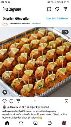 some food is sitting in a pan on the table and it looks like they are ready to be eaten