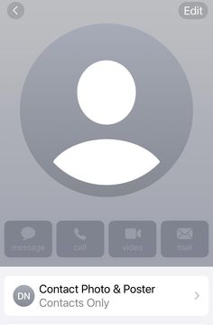 the contact photo and poster button on an iphone's home screen is highlighted in white