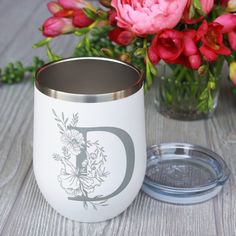 Personalized Wine Tumbler Engraved Wine Tumblers, Laser Engraved Coffee Mug, Wine Tumbler Designs, Cricut Wine Tumbler Ideas, Sublimation Wine Tumblers, Custom Wine Tumblers, Wine Tumbler Sayings, Etched Tumbler Designs, Wine Tumblers With Vinyl Ideas