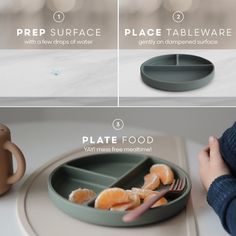 the instructions for how to make a plate with utensils and plates on it