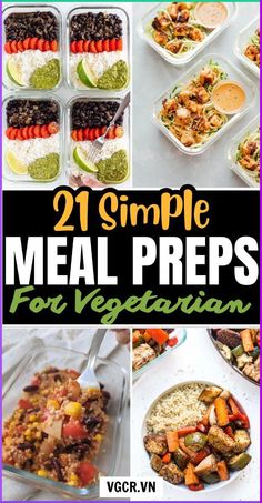 Looking to add more plant-based meals to your diet? You'll love these tasty vegetarian meal prep ideas! They're perfect for making your week healthier and more delicious with easy-to-prep, nutritious lunches. #Vegetarian #MealPrep Vegetarian Sandwich Meal Prep, Healthy Vegetarian Weekly Meal Plan, Diet Dinner Recipes Vegetarian, Vegetarian Pantry Meals, Meal Prep Meatless, Vegetarian Food Prep For The Week, Cold Meal Prep Lunches Vegetarian, Simple Vegetarian Lunch Ideas, Balanced Meals Vegetarian