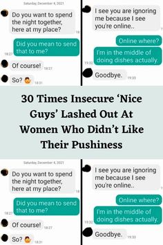 two texts that have been written to each other in different languages, with the text'30 times insure nice guy lashes out at women who didn't like their business