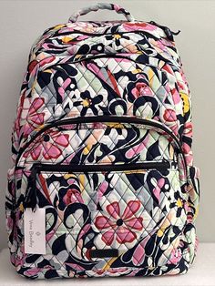 Elephant Backpack, Floral Backpack, Backpack Laptop, Patterned Backpack, Trendy Handbags, Cute Backpacks, Computer Bags, Large Backpack, Vera Bradley Backpack