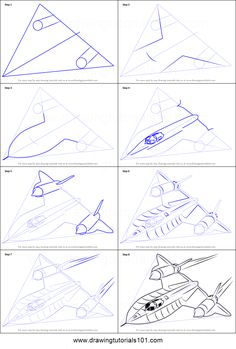 step by step instructions for how to draw airplanes