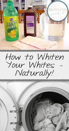 a washing machine with the words how to whiten your whites naturally