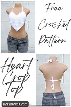 https://Bepatterns.com Show Off Your Skills: Stunning Free Crochet Top Pattern with Pictures Backless Crochet Top, Crochet Crop Top Pattern Free, Designer Crochet, Halter Top Pattern