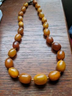 Fine & Genuine Antique Butterscotch Amber Bead Necklace - Beautiful Old Beads | eBay White Amber Necklace, Vintage Amber Beads, Gems, And Cabochons, Vintage Amber Beaded Gems And Cabochons, Vintage Round Beaded Necklace For Healing, Vintage Beaded Necklace For Healing, Vintage Amber Polished Beads, Gems, And Cabochons, Vintage Amber Beaded Necklaces With Round Beads, Vintage Amber Hand-strung Beads, Gems, And Cabochons, Vintage Necklace With Polished Oval Beads