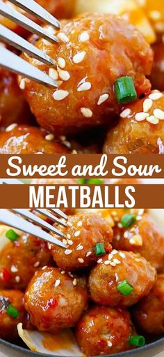 Sweet and Sour Meatballs - The best tangy meatballs ever with homemade sweet and sour sauce, good for an appetizer or pairing for a great meal!