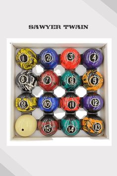 The Marble Billiards Ball Set from Sawyer Twain are scratch resistant, have an extended color life, and are regulation billiards size and weight. They are the perfect addition to your pool table room or game room. Pool Table Room, Pool Table Accessories, Table Room, Game Room Family, Most Popular Games