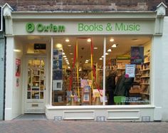 the outside of a books and music store