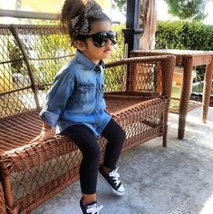 Infant Baby Toddler Black Leggings MomMe and More Leggings And Denim Shirt, Converse Outfits, Outfits Dresses, Dresses 2020, Baby Outfits, Toddler Girl Outfits, Fashion Kids, Toddler Fashion