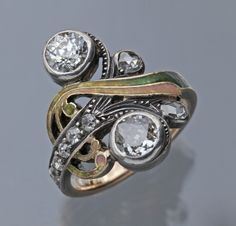 "Anthing that seems as though it was designed by an artists, or creatively crafted..." Art Nouveau Jewelry Ring, Nouveau Engagement Ring, Art Nouveau Engagement Ring, Deco Rings, Bijoux Art Nouveau, Art Nouveau Ring, Nouveau Jewelry, Rings Vintage, Art Nouveau Jewelry