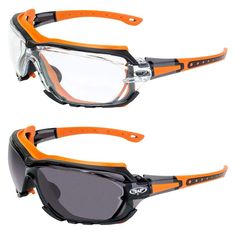 The Global Vision Eyewear Octane is fuel for your fun -- and protection. The Octane A/F is jacked with features whether you're riding across the country side or hard at work on the job. The polycarbonate frames are enhanced for safety with rubberized stems and a unique removable black gasket around the lenses. Rubber seals that form fit to the face are yet another measure that keeps unwanted dust or wind from hampering your vision in this clear pair of eyewear that enhances your performance in l Motorcycle Glasses, Safety Sunglasses, Motorcycle Sunglasses, Motorcycle Safety, Automotive Apparel, Motorcycle Goggles, Star Wars Outfits, Bike Stand, Cool Glasses