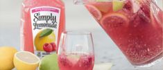 Simply Sunset Sangria Recipe | Simply® Beverages Alcoholic Drinks At Home, Juice Website, Watermelon Spritzer, Cherry Margarita, Refreshing Drinks Alcohol, Simply Orange Juice, White Wine Sangria Recipe, Wooden Skillet, Healthy Summer Drinks