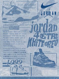 an advertisement for jordan's retro shoes is shown in this blue newspaper clipping