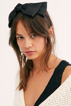 Bianca Bow Headband | Free People Witchy Hair, Pretty Headbands, Bow Hairstyle, Ribbon Headbands, Diy Hair Accessories, Bow Design, About Hair, Trendy Hairstyles, Bow Headband