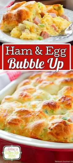 Ham and Egg Bubble Up Breakfast Bubble Up, Ham And Eggs Recipes, Brunch Eggs Ideas, Ham Brunch Ideas, Crescent Roll Breakfast Recipes Ham, Breakfast Ideas With Ham, Egg And Ham Breakfast Casserole, Ham And Eggs Breakfast, Christmas Day Breakfast Ideas