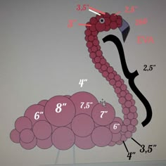 a drawing of an ostrich is shown with numbers on the bottom and sides