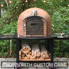 Brick Pizza Oven from Authentic PIzza Ovens sitting on pizza oven cart Brick Pizza Oven Outdoor, Backyard Pizza Oven, Build A Pizza Oven, Brick Oven Outdoor, Authentic Pizza, Pizza Oven Kits, Oven Outdoor, Wood Burning Pizza Oven, Wood Pizza