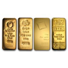 five different types of gold bars