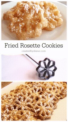 Rosette Cookies Irons, Rosette Iron Recipe, Fried Rosette Cookies, Rosette Batter Recipe, Rosettes Recipe, Rosettes Cookie Recipe, Rosette Recipe, How To Make Rosettes, Cupcake Brownies