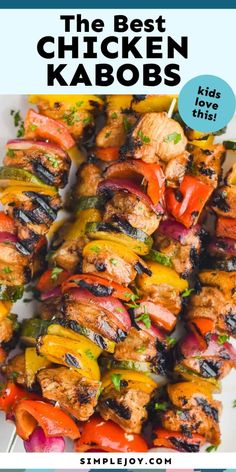 the best chicken kabobs with text overlay