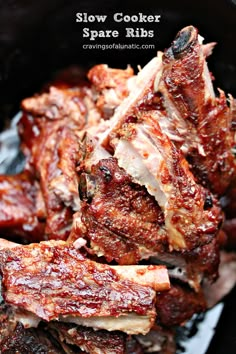 slow cooker spare ribs in a crock pot