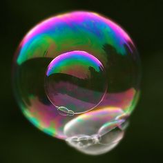 a soap bubble floating in the air