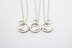 Sister Necklace Set of 3, Sister Gift for 3, Three Sisters Necklaces, Sister Jewelry, Big Mid Lil Sister, Personalized, matching for sister TEXT ON THE RING: NO MATTER WHERE NO MATTER WHAT Necklace length is 46cm. Click here for Upgrades and Add On: https://www.etsy.com/se-en/shop/SwedishBeautyDesign?ref=seller-platform-mcnav&section_id=22167108 The product is personalized. Please let me know if you wish to change places of the charms, add more or take away any. Please send me a message for 3 Sisters Gifts, Sister Necklace For 3 Jewelry, Sister Text, Sister Necklaces, Sister Necklace Set, Three Sisters Jewelry, Thick Necklace, Matching Sisters, Lil Sister