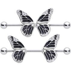 Piercings Butterfly, Industrial Piercing Jewelry, Body Jewelry Piercing, Dope Jewelry, Body Piercings, Piercing Tattoo, Body Piercing Jewelry